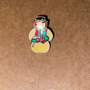 Vintage Snowman Brooch Pin